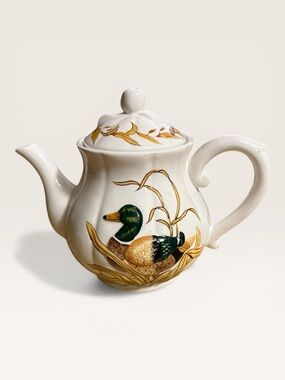 Vintage Mallard Duck Ceramic Teapot